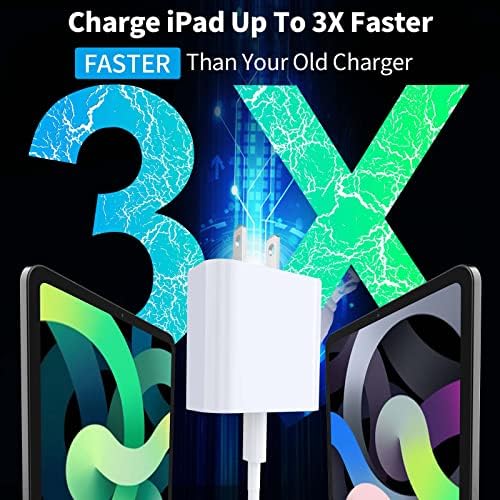 [Apple MFI Certified] iPad Pro מטען מהיר, Linocell 2 Pack 20W PD USB C Power מטען מהיר עם 6ft סוג C ל- C טעינה